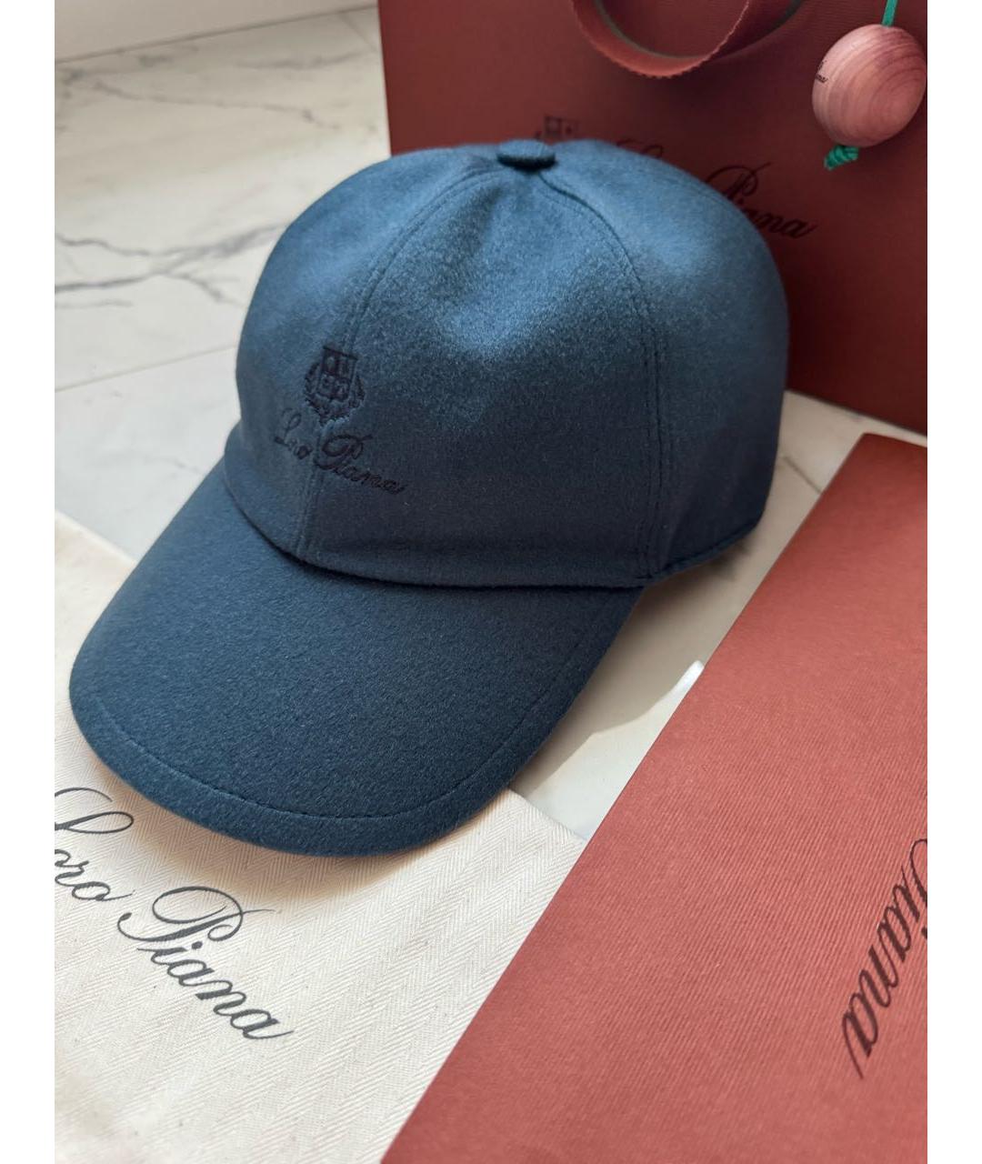 LORO PIANA Синяя кашемировая кепка/бейсболка, фото 2