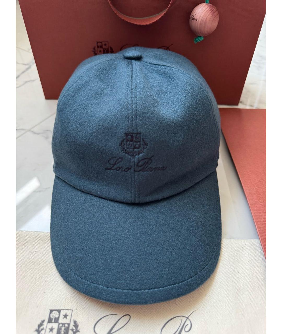 LORO PIANA Синяя кашемировая кепка/бейсболка, фото 9