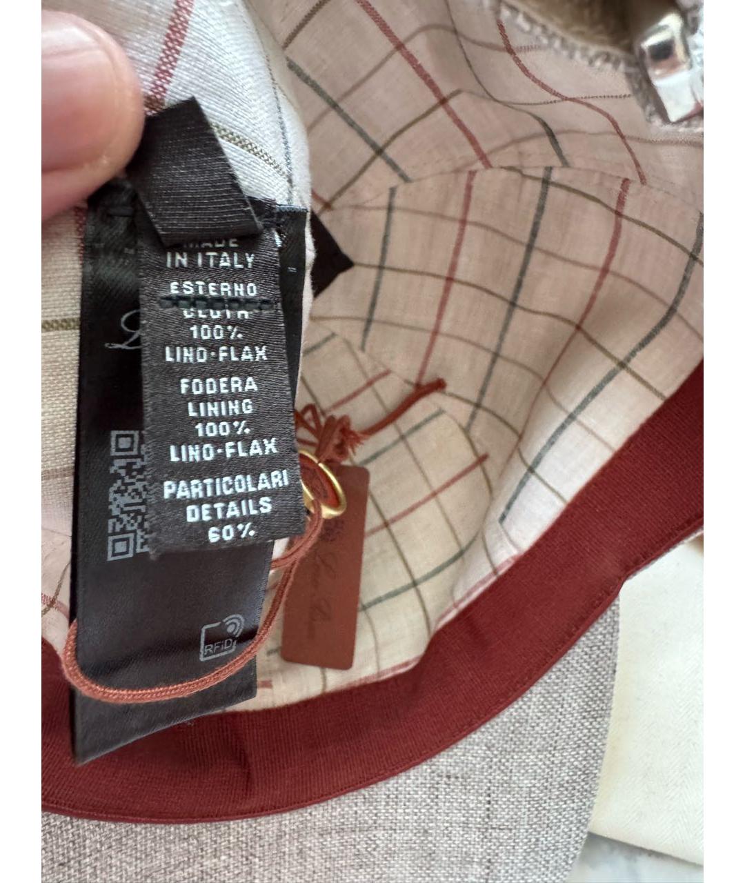 LORO PIANA Серая льняная кепка/бейсболка, фото 6