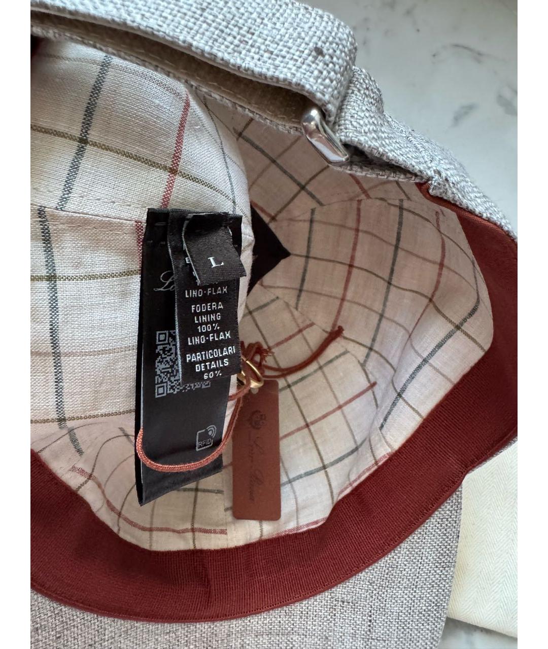 LORO PIANA Серая льняная кепка/бейсболка, фото 5