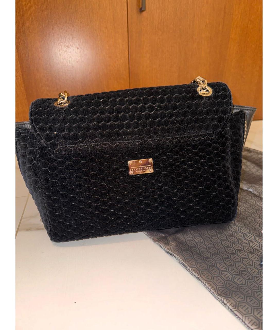 PHILIPP PLEIN Черная замшевая сумка с короткими ручками, фото 3