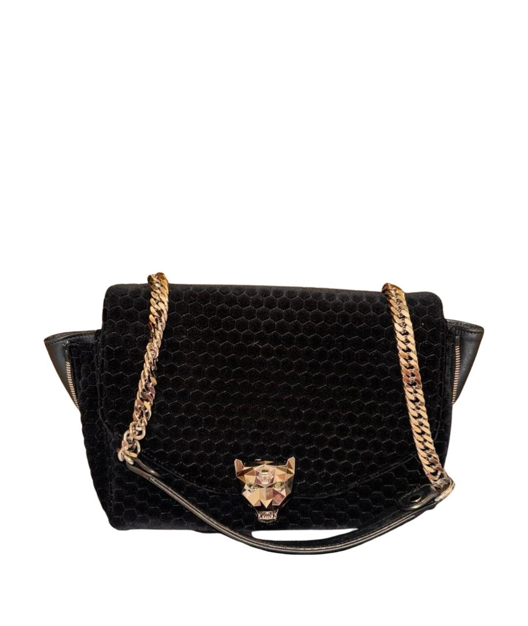 PHILIPP PLEIN Черная замшевая сумка с короткими ручками, фото 1