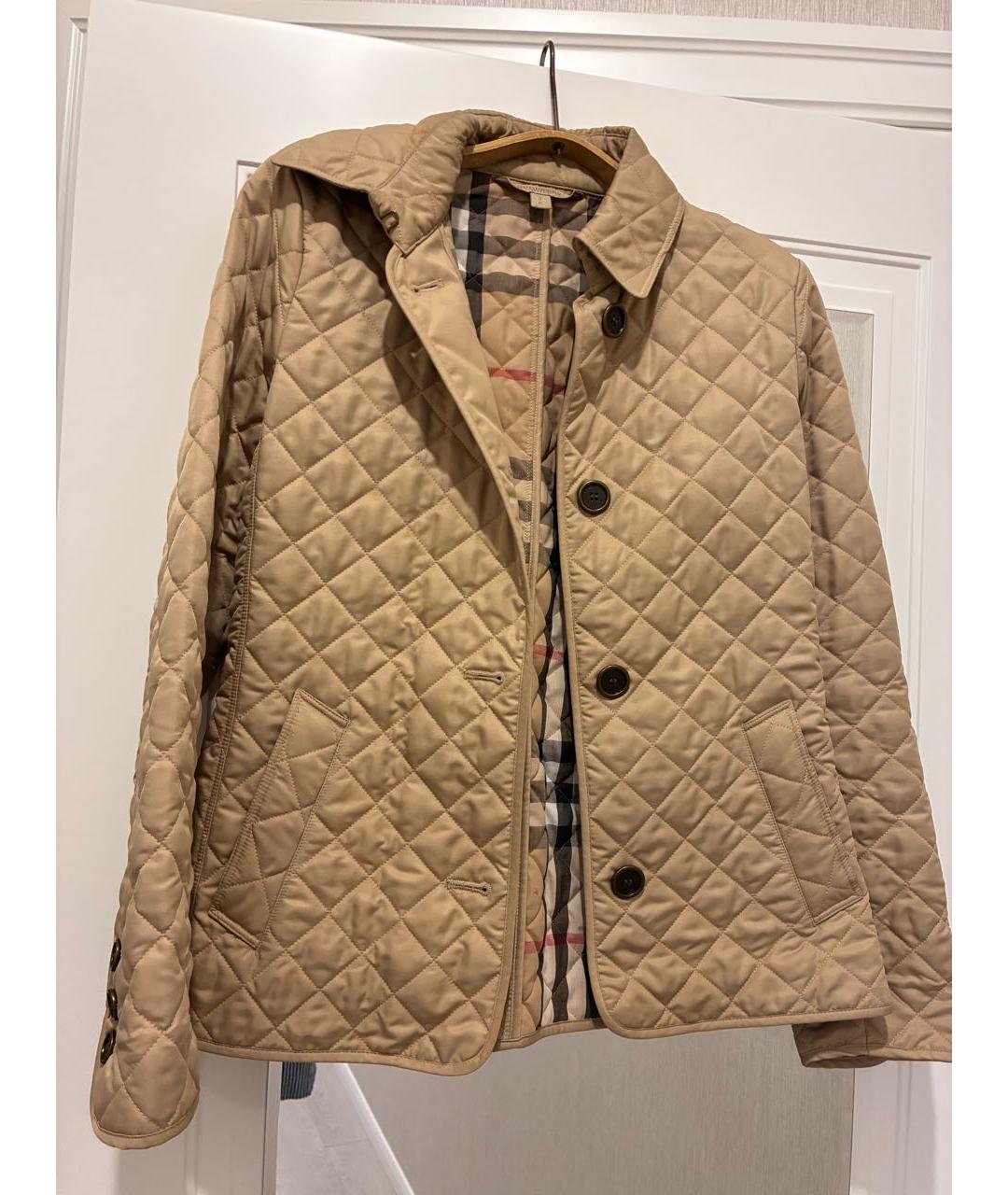 BURBERRY Бежевая полиэстеровая куртка, фото 5