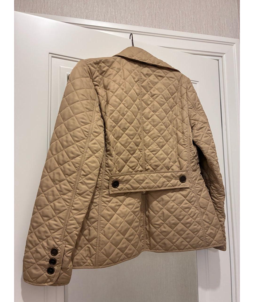 BURBERRY Бежевая полиэстеровая куртка, фото 2