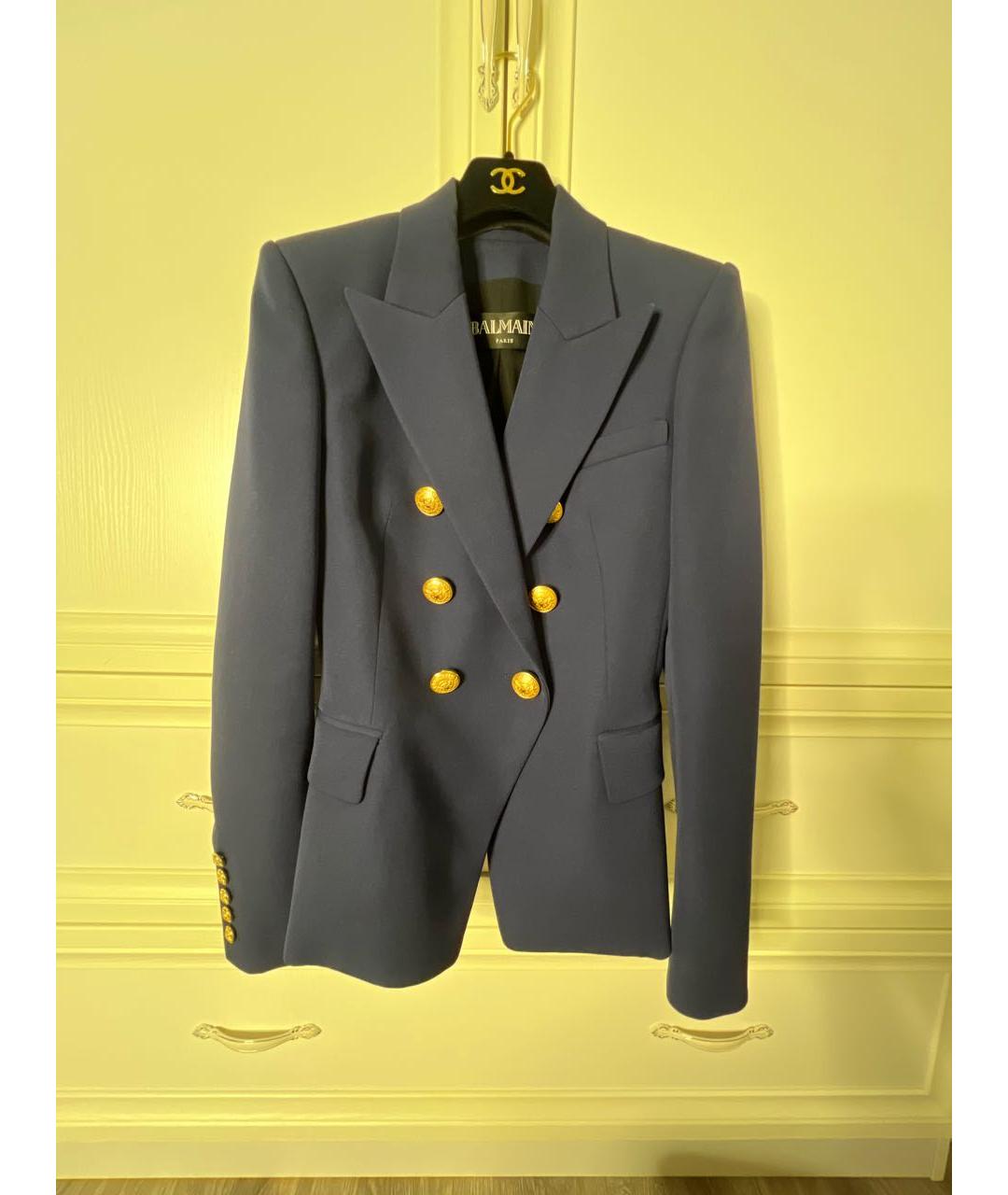 BALMAIN Темно-синий шерстяной жакет/пиджак, фото 5