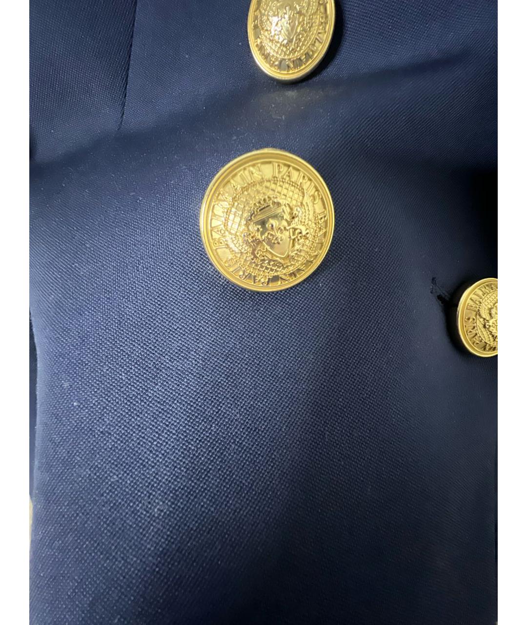 BALMAIN Темно-синий шерстяной жакет/пиджак, фото 4