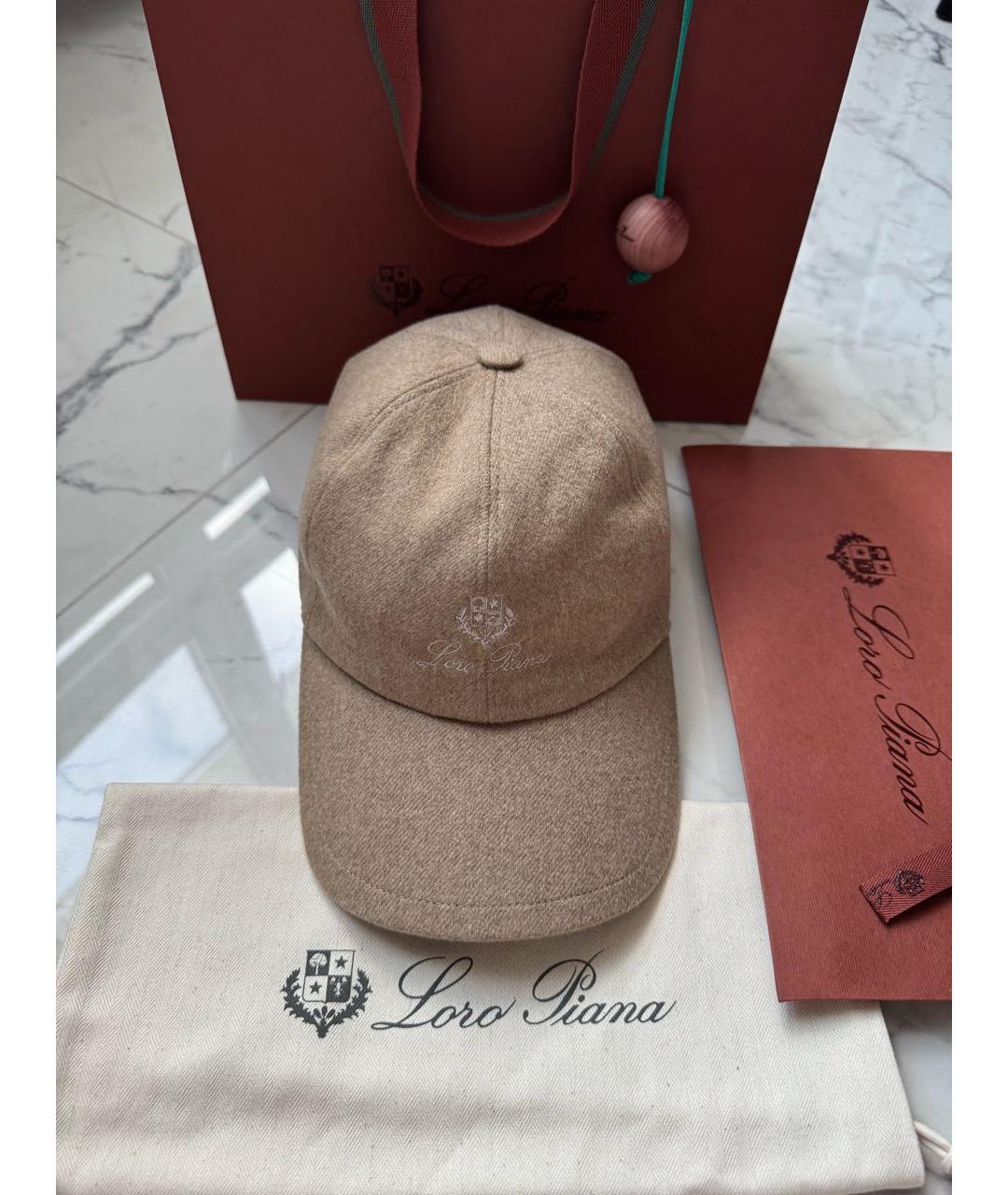 LORO PIANA Бежевая кашемировая кепка/бейсболка, фото 2