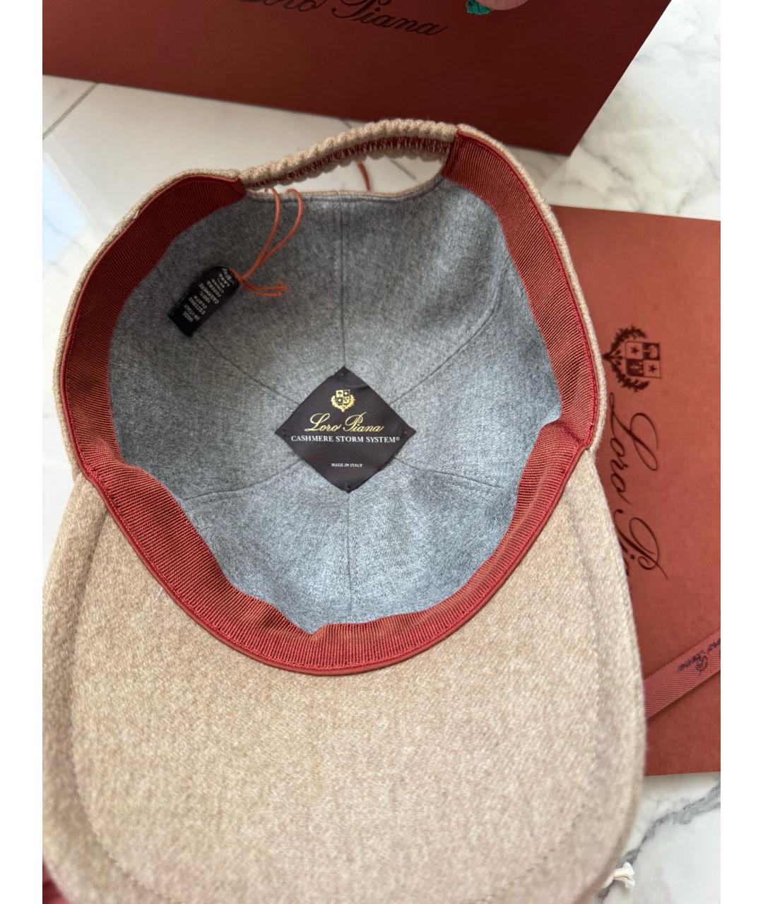 LORO PIANA Бежевая кашемировая кепка/бейсболка, фото 6