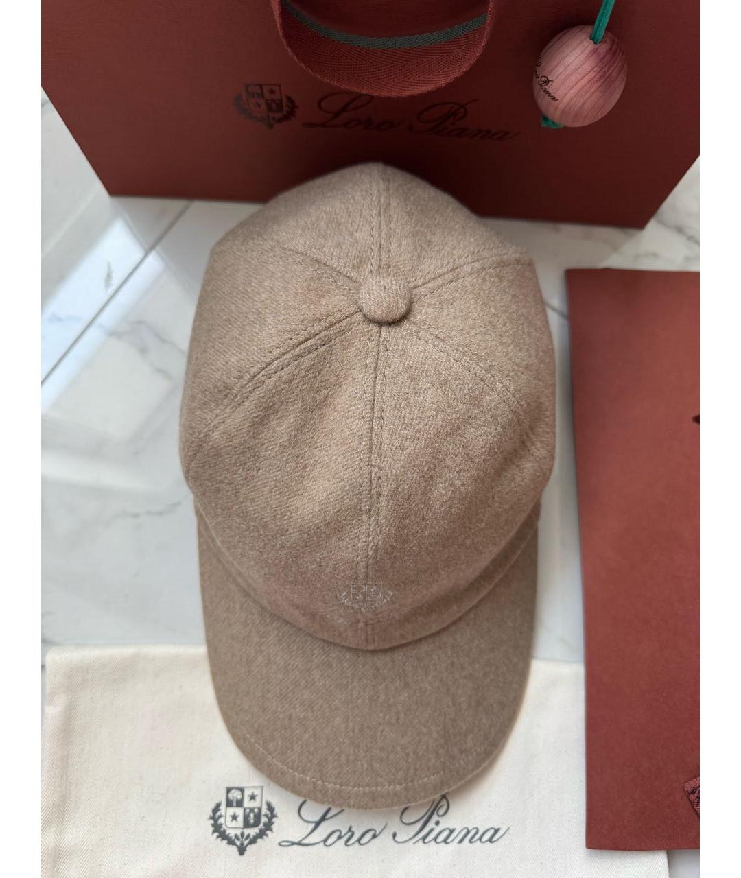 LORO PIANA Бежевая кашемировая кепка/бейсболка, фото 3