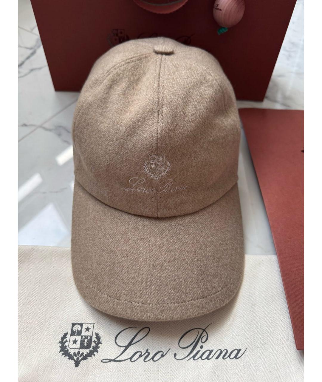 LORO PIANA Бежевая кашемировая кепка/бейсболка, фото 9