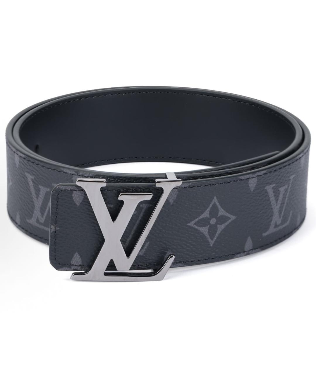 LOUIS VUITTON Черный кожаный ремень, фото 4