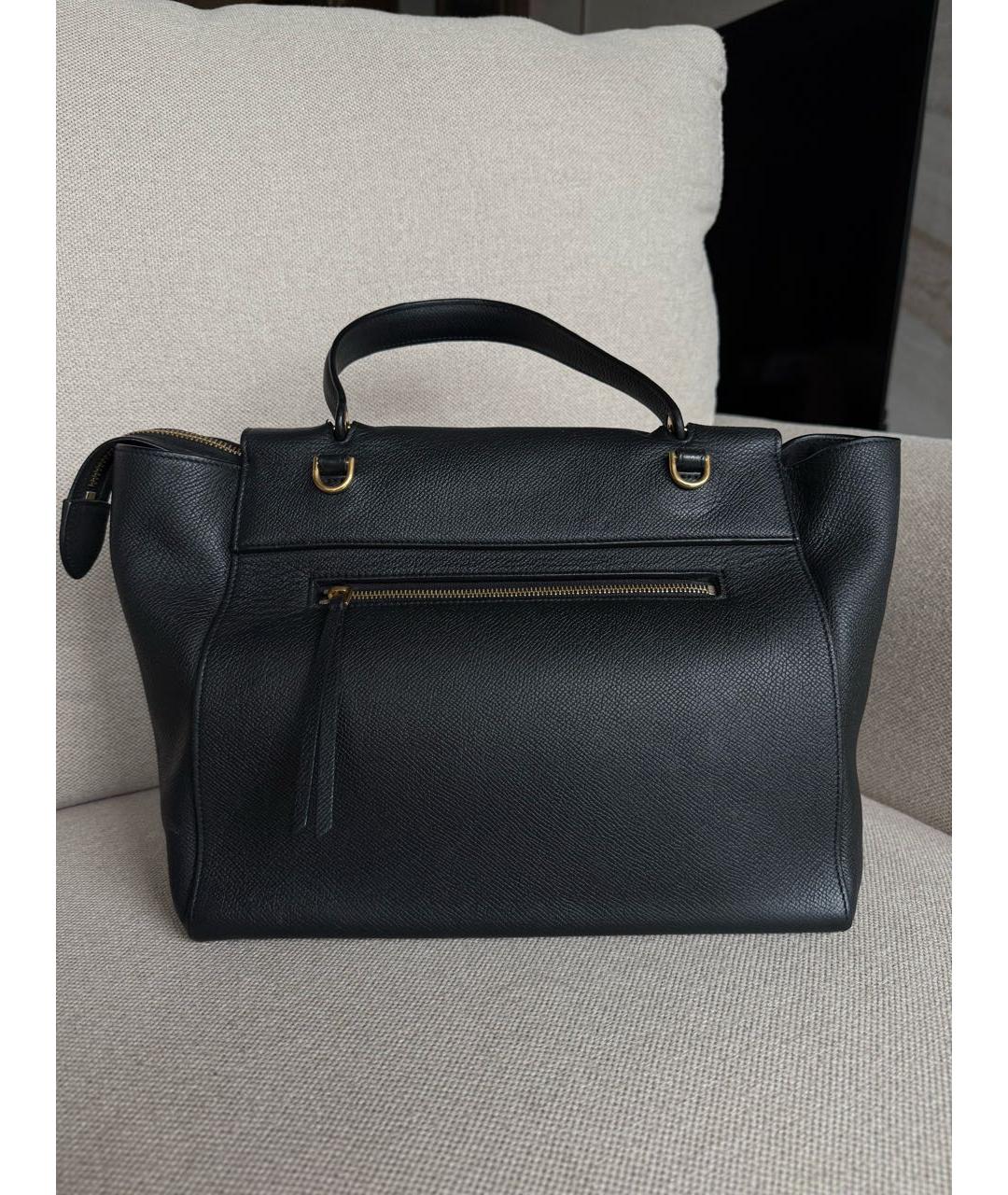 CELINE Черная кожаная сумка с короткими ручками, фото 5