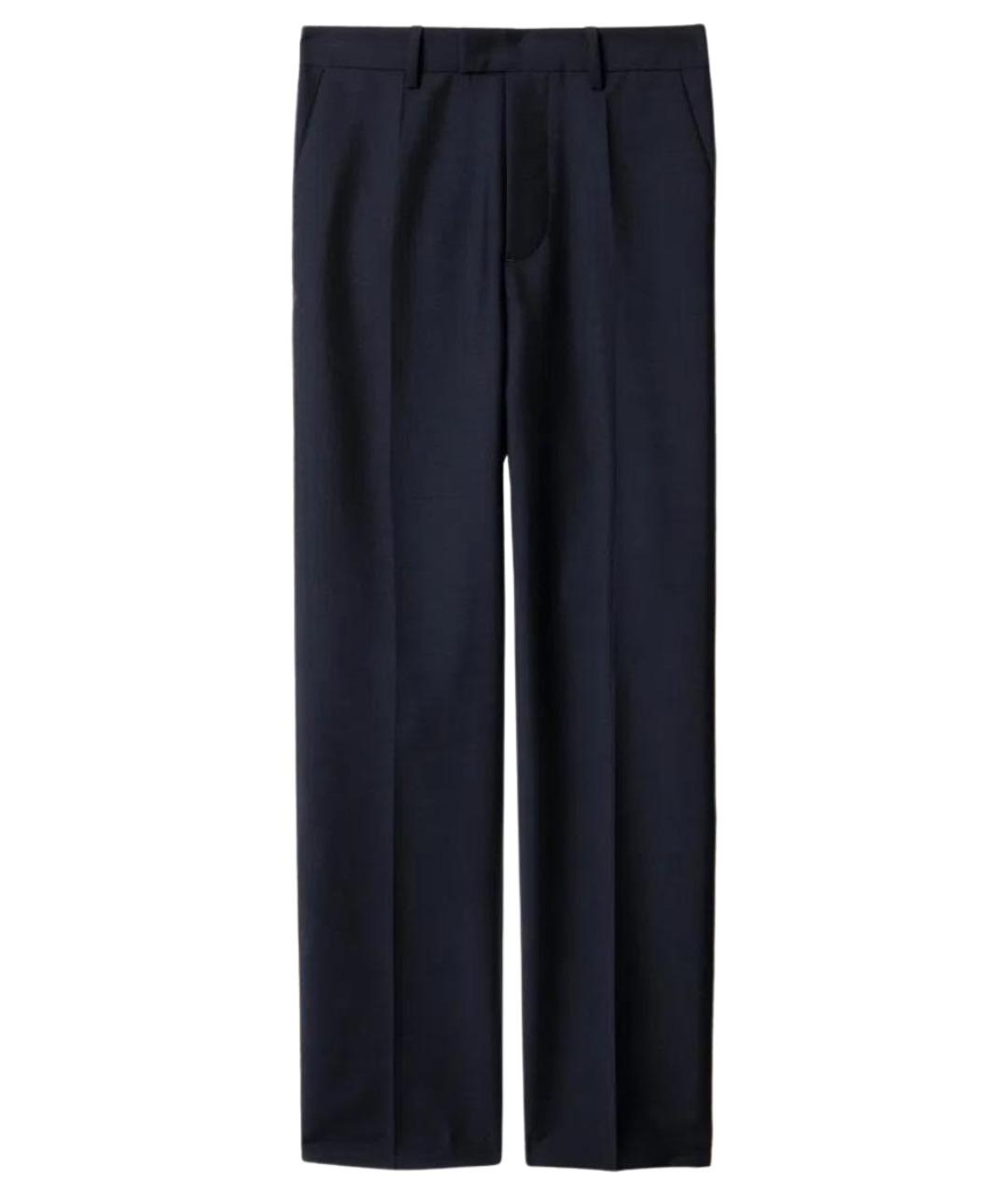 ZADIG & VOLTAIRE Темно-синие шерстяные прямые брюки, фото 1