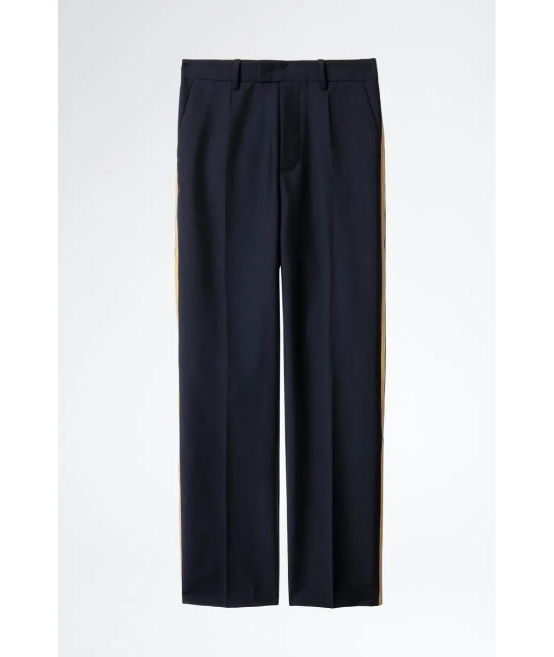 ZADIG & VOLTAIRE Темно-синие шерстяные прямые брюки, фото 9