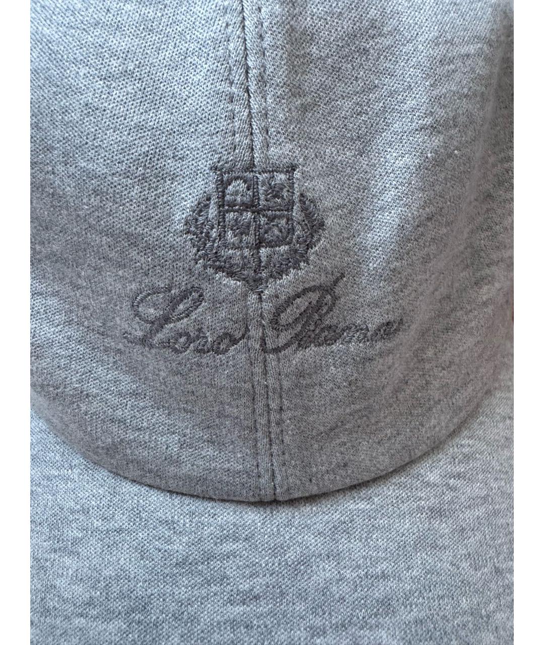 LORO PIANA Серая хлопковая кепка/бейсболка, фото 2