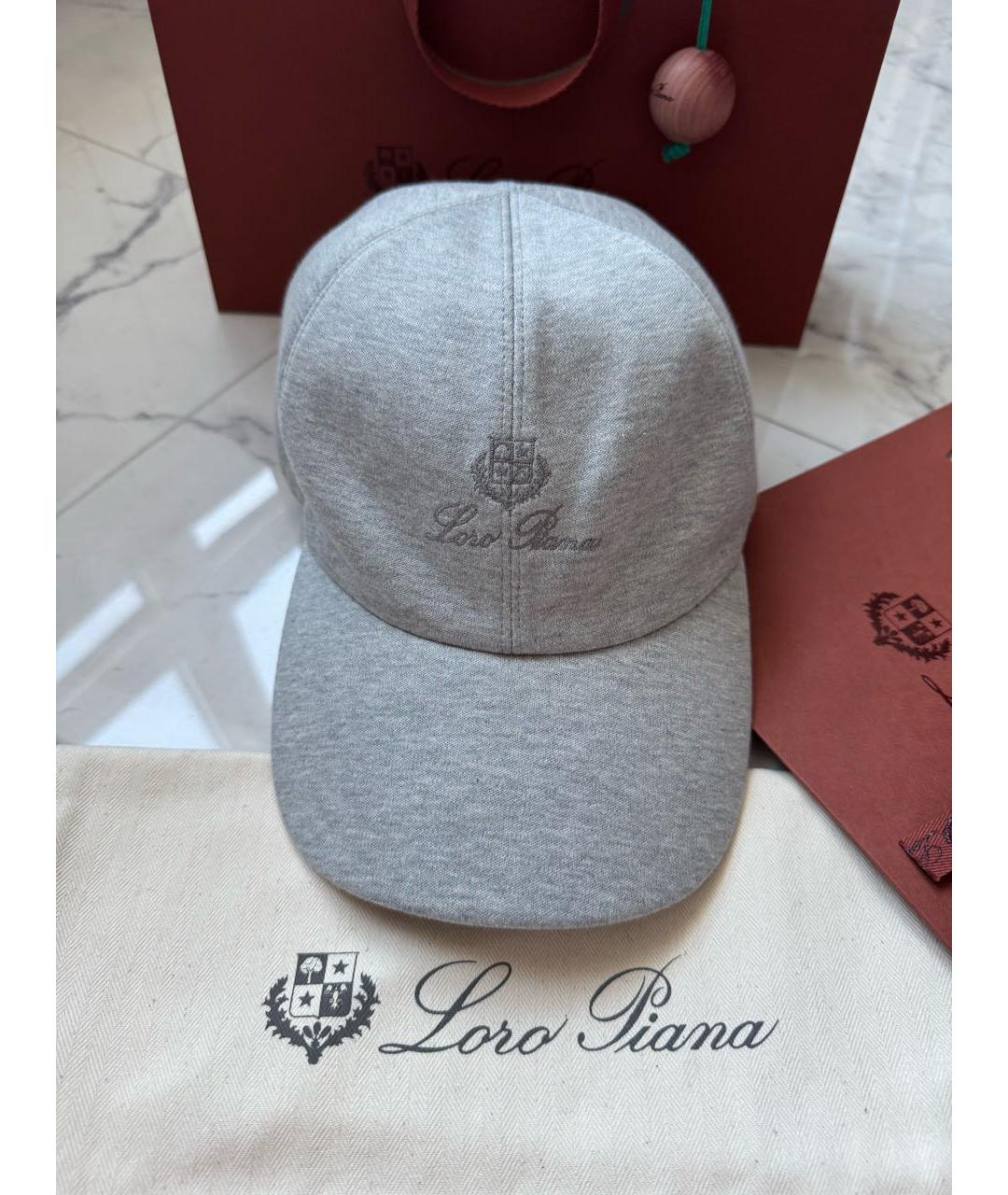 LORO PIANA Серая хлопковая кепка/бейсболка, фото 8