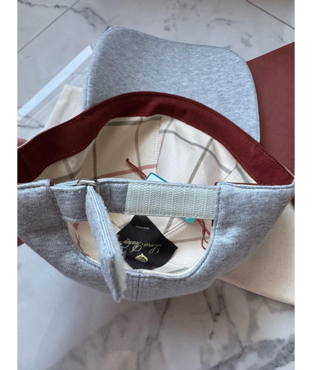 LORO PIANA Серая хлопковая кепка/бейсболка, фото 7