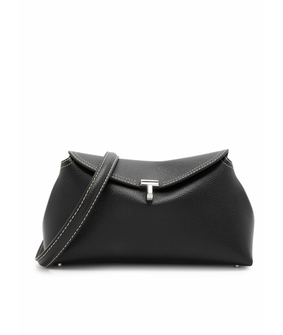 TOTEME Черная кожаная сумка через плечо, фото 4