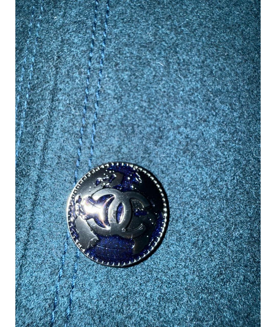 CHANEL Синее шерстяное пальто, фото 8