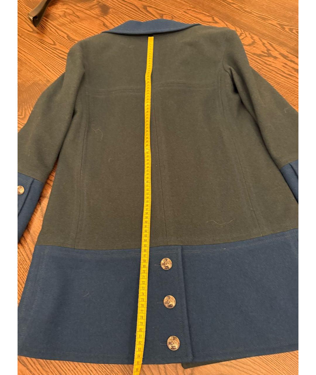 CHANEL Синее шерстяное пальто, фото 7