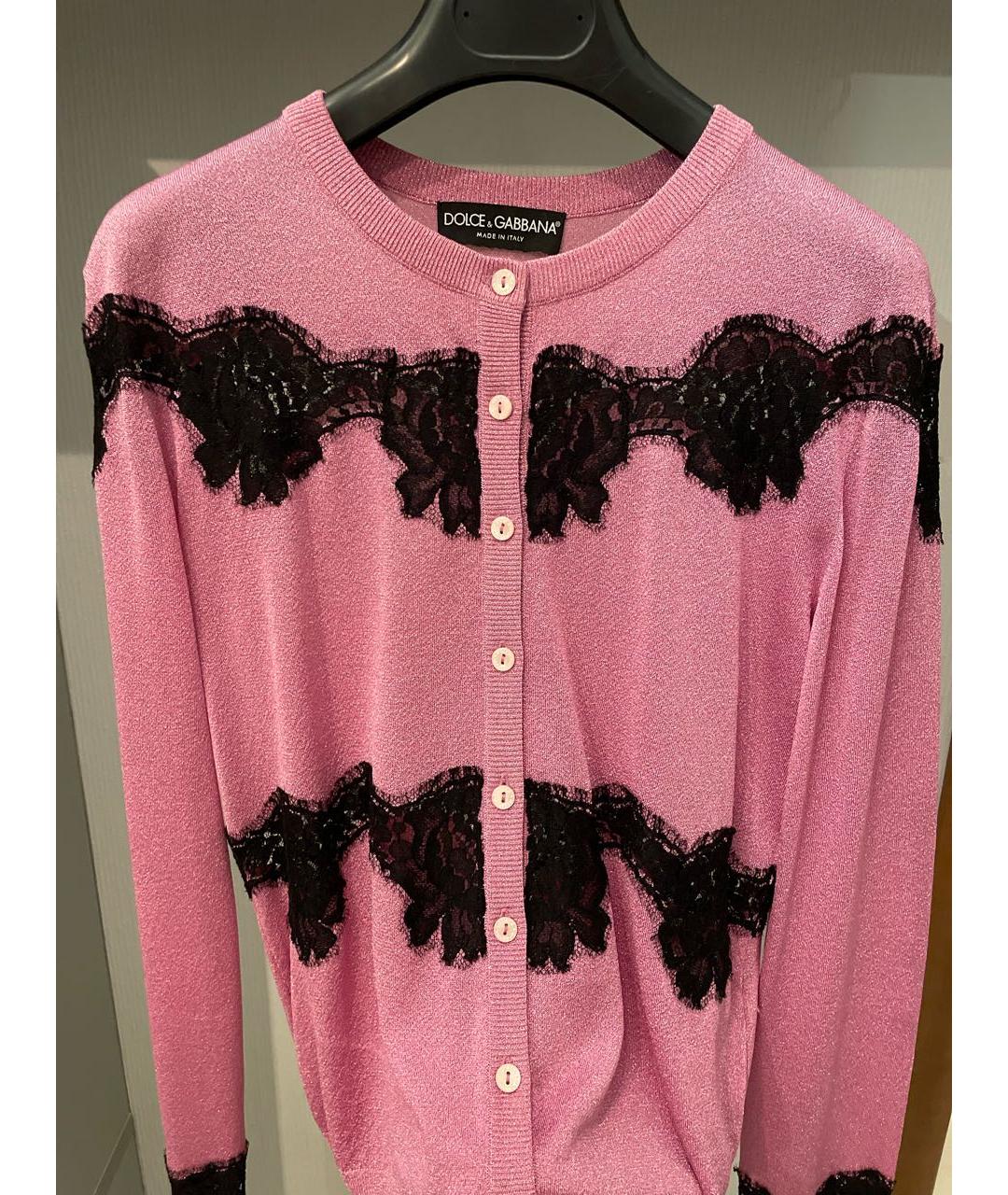DOLCE&GABBANA Розовый вискозный кардиган, фото 6