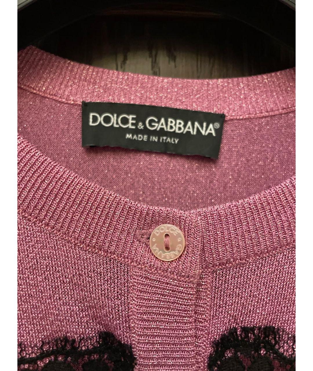 DOLCE&GABBANA Розовый вискозный кардиган, фото 3