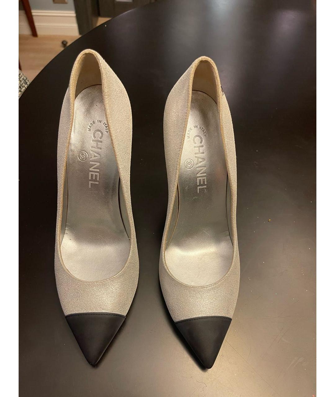 CHANEL Серые кожаные туфли, фото 2