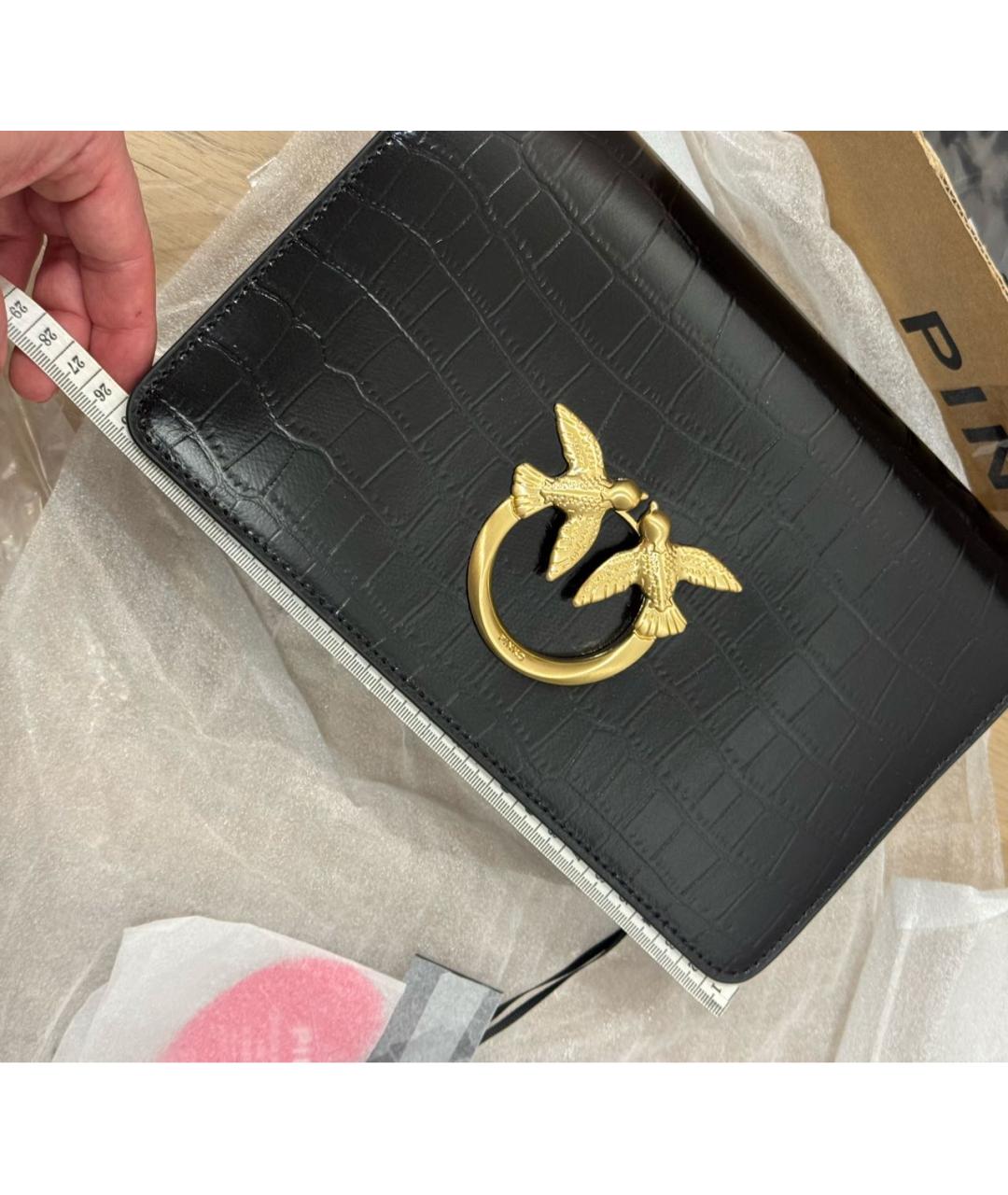 PINKO Черная кожаная сумка через плечо, фото 5