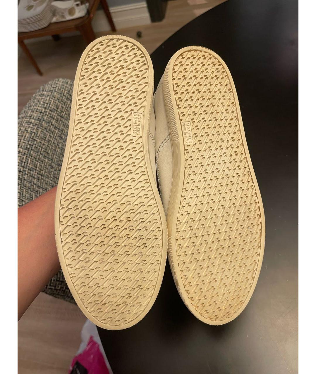 HERMES Белые кожаные кеды, фото 5