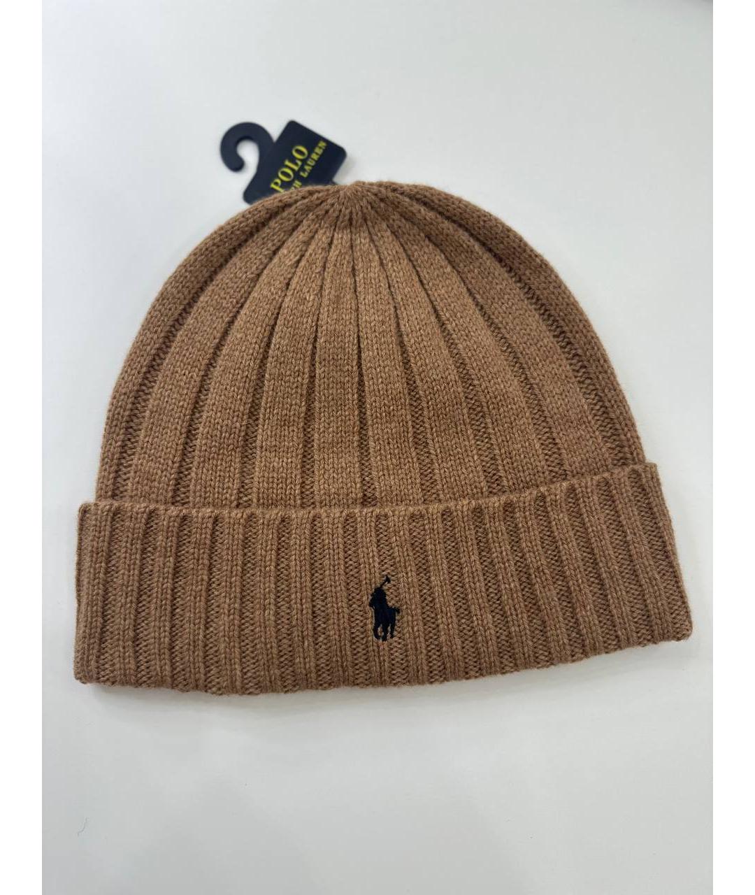 POLO RALPH LAUREN Коричневая шерстяная шапка, фото 5
