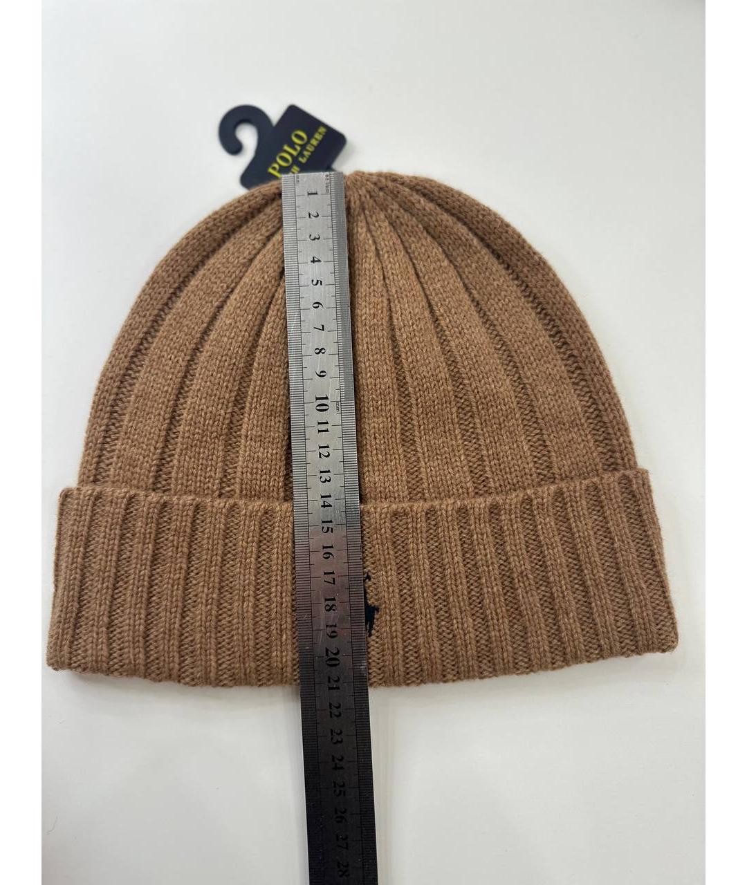 POLO RALPH LAUREN Коричневая шерстяная шапка, фото 3