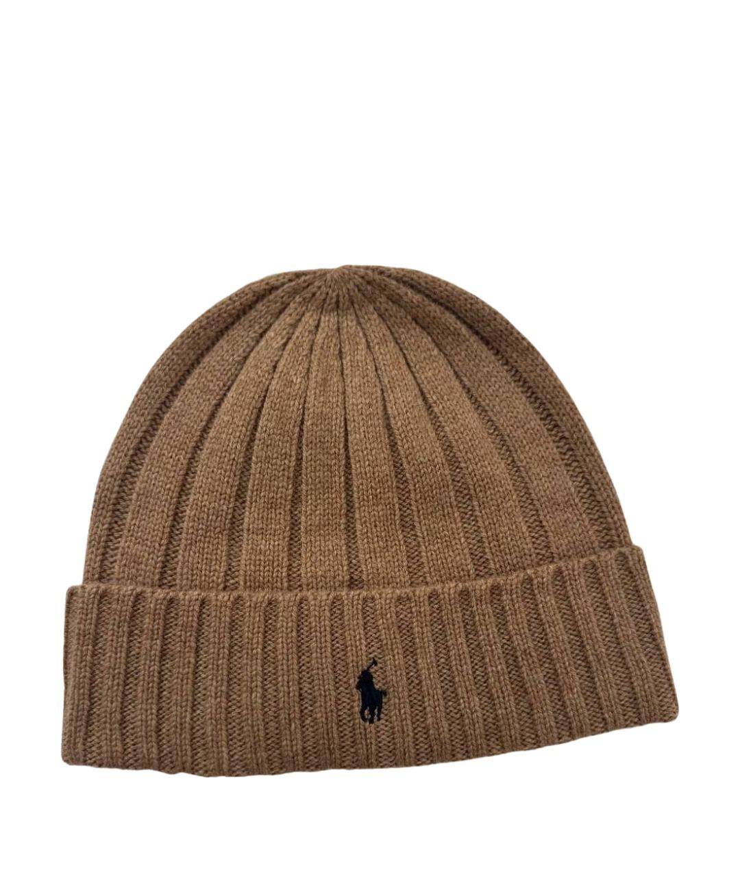 POLO RALPH LAUREN Коричневая шерстяная шапка, фото 1
