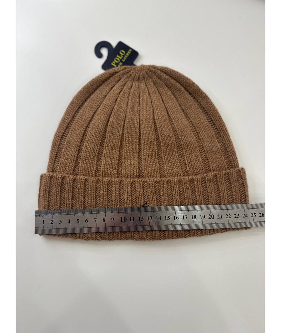 POLO RALPH LAUREN Коричневая шерстяная шапка, фото 4
