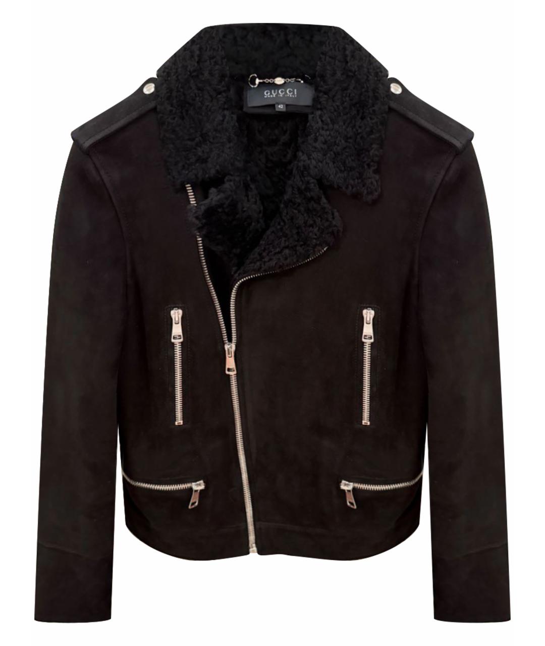 GUCCI Черная замшевая дубленка, фото 1