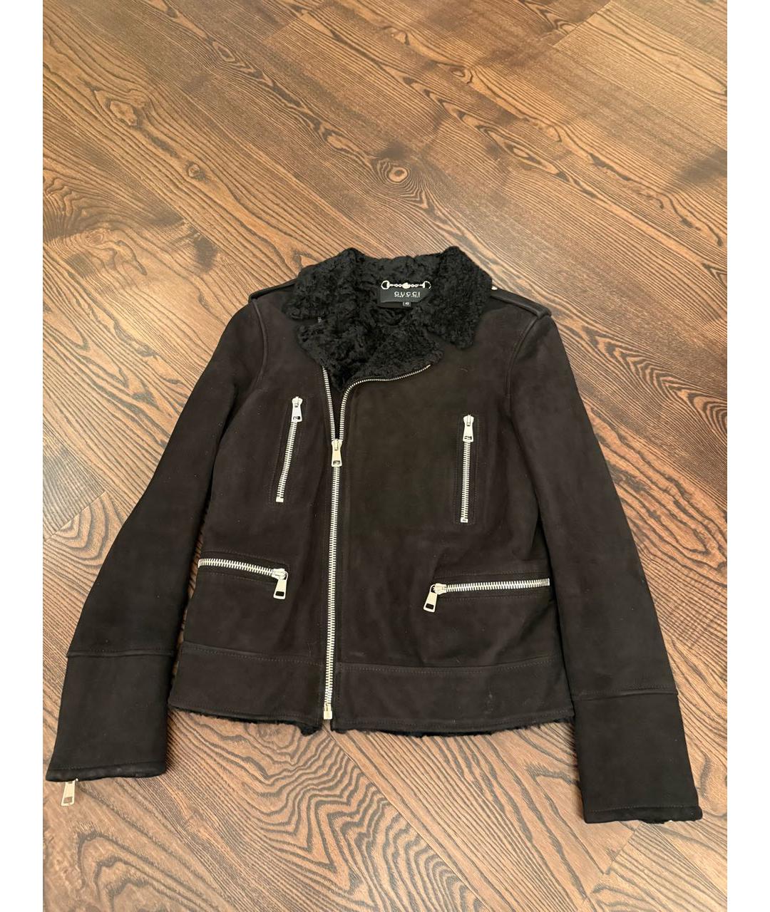 GUCCI Черная замшевая дубленка, фото 4