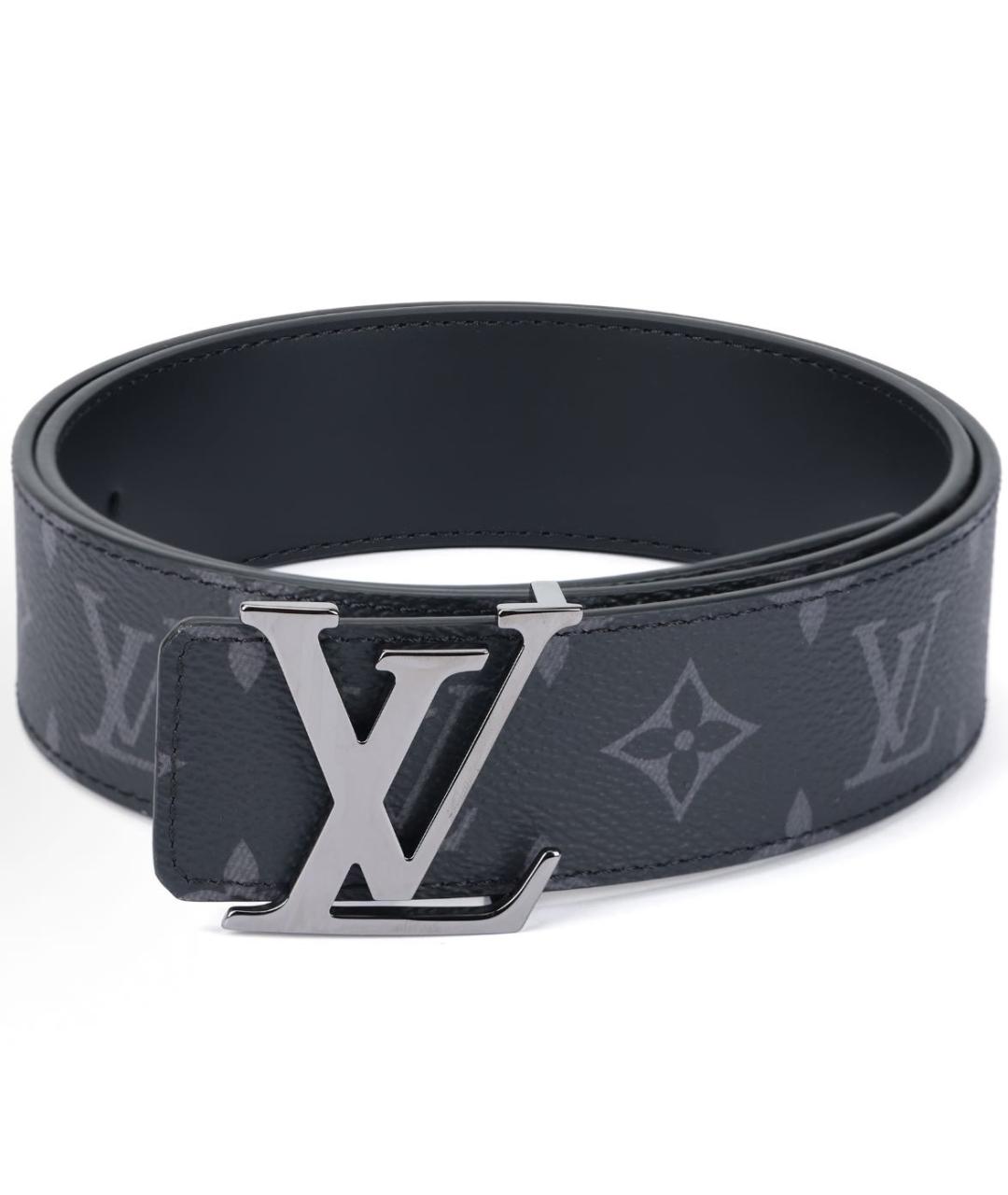 LOUIS VUITTON Черный кожаный ремень, фото 4