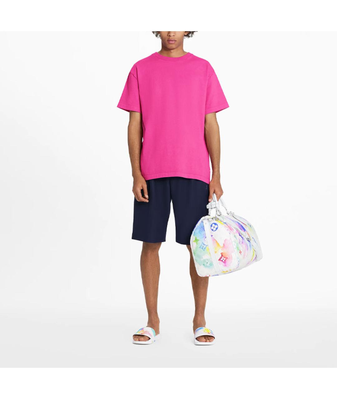 LOUIS VUITTON Розовая хлопковая футболка, фото 3