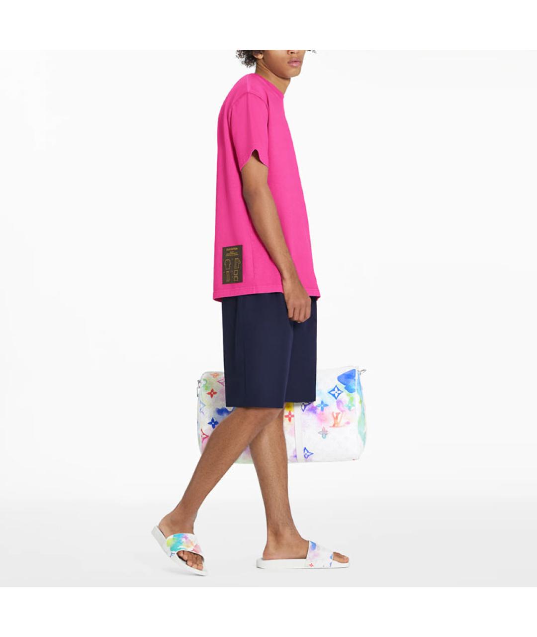 LOUIS VUITTON Розовая хлопковая футболка, фото 5