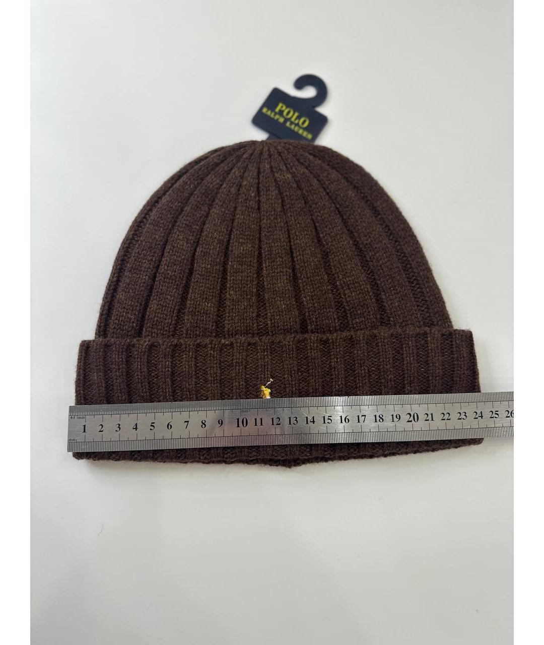 POLO RALPH LAUREN Коричневая шерстяная шапка, фото 3