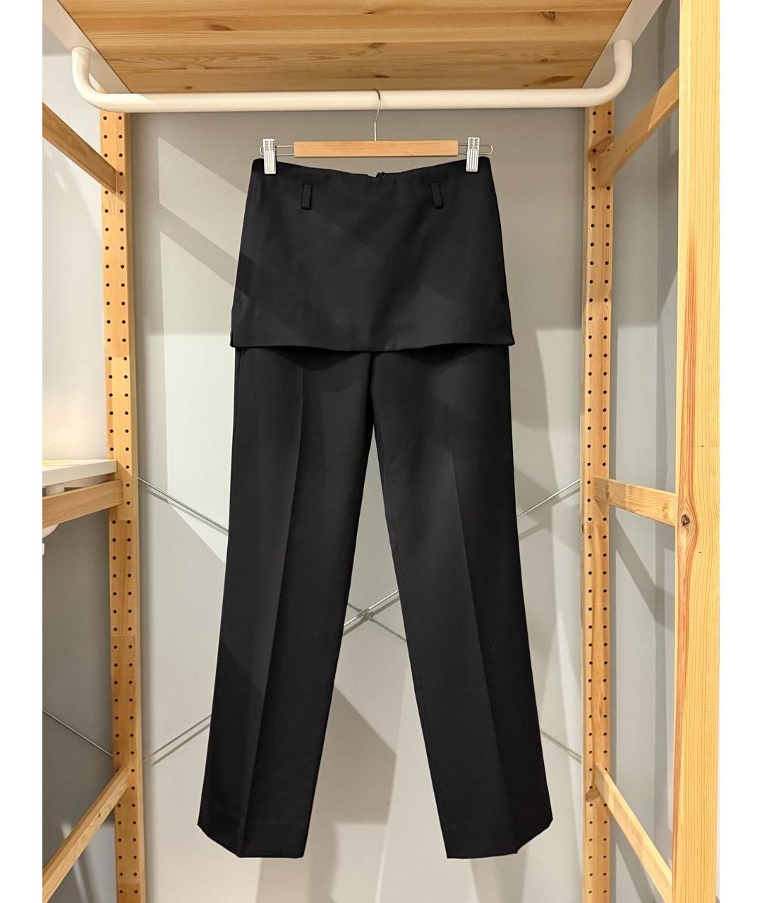TOTEME Черные шерстяные прямые брюки, фото 2