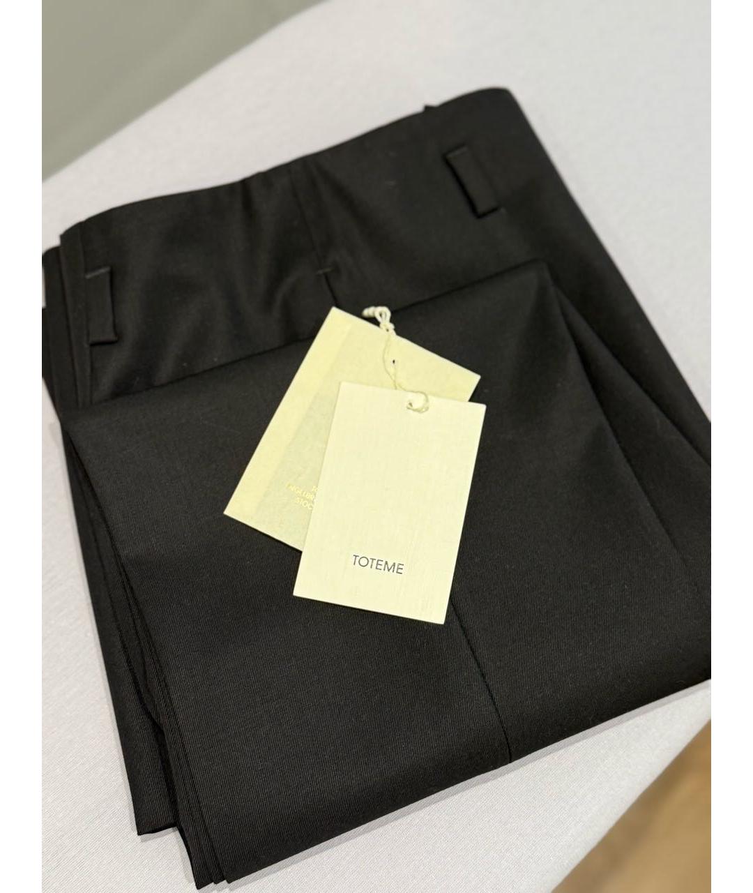 TOTEME Черные шерстяные прямые брюки, фото 3