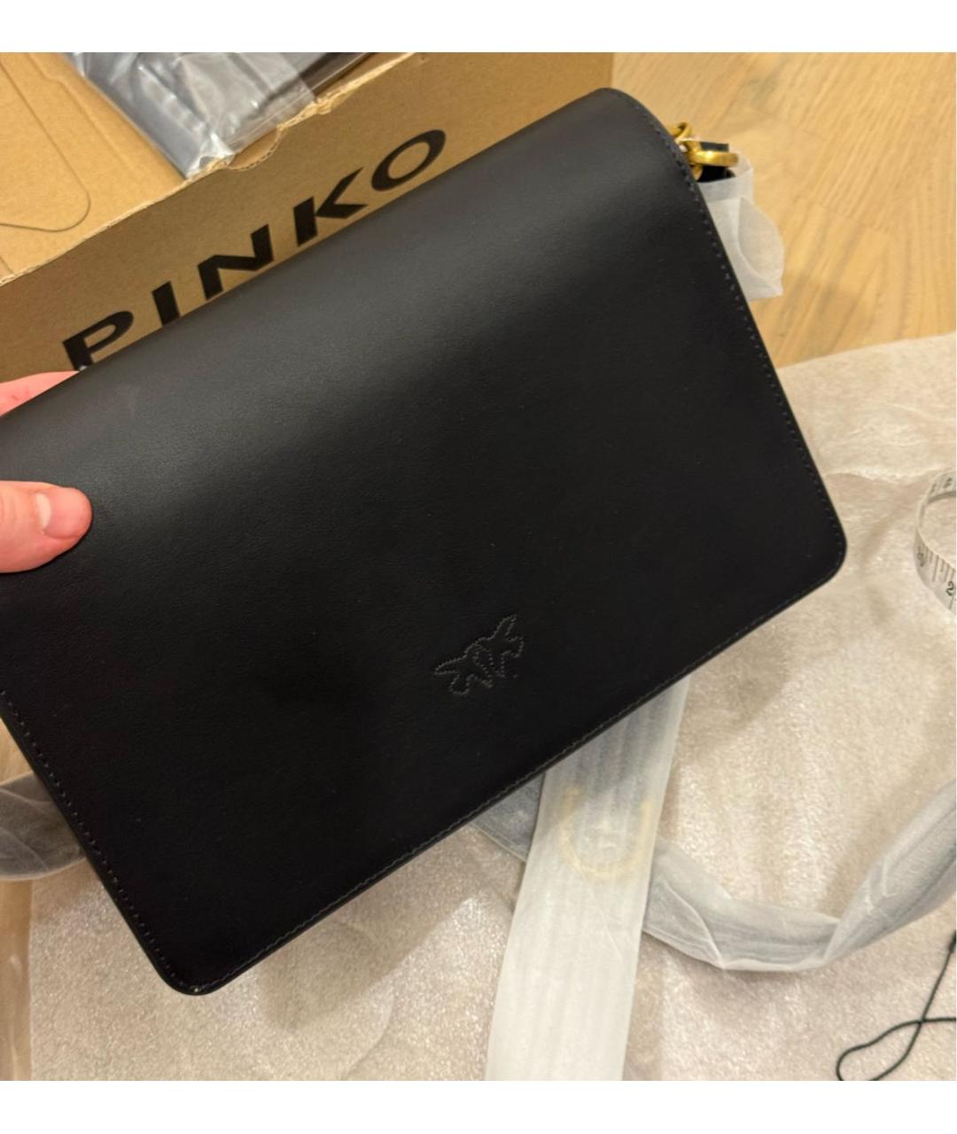 PINKO Черная кожаная сумка через плечо, фото 7