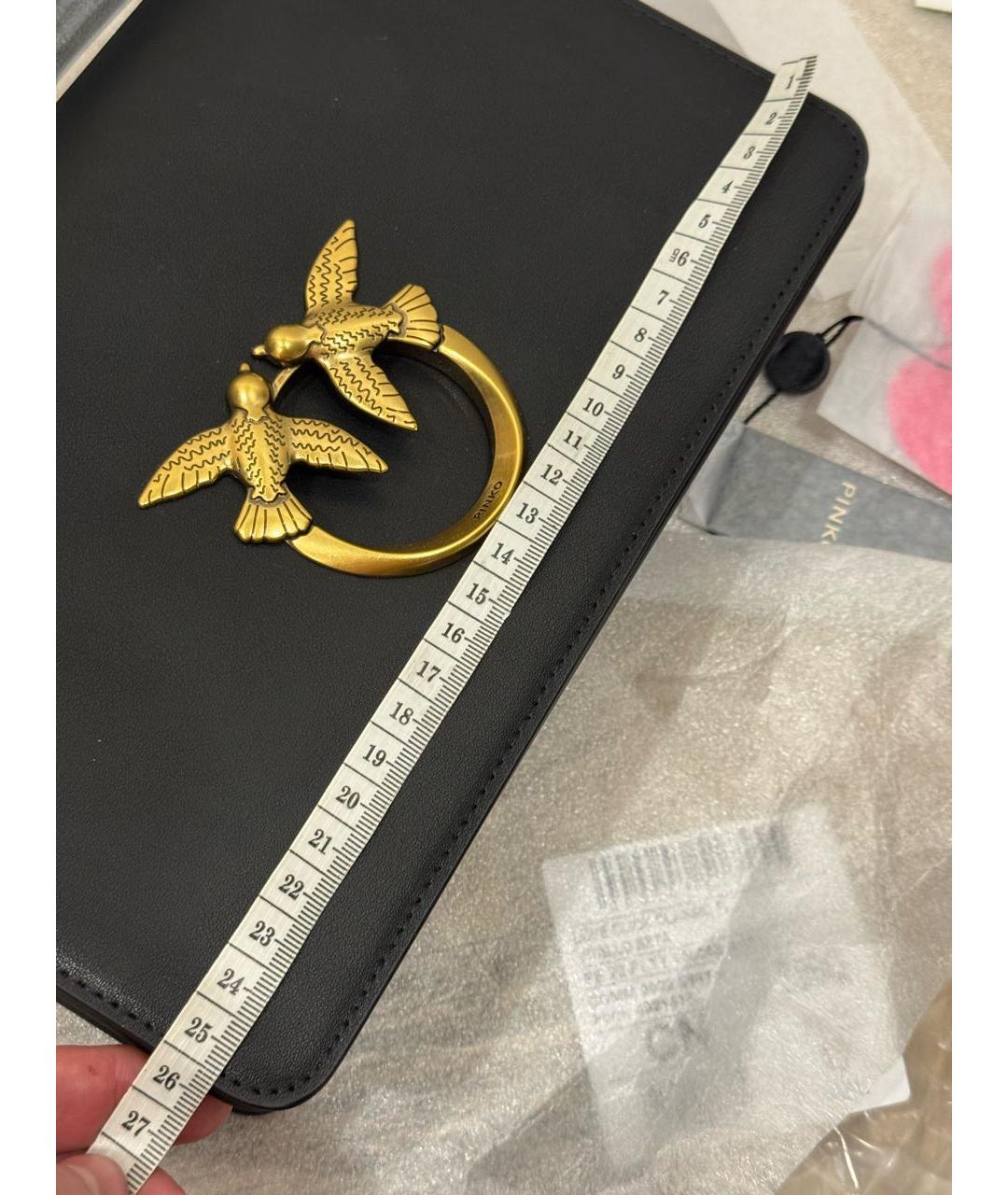 PINKO Черная кожаная сумка через плечо, фото 4