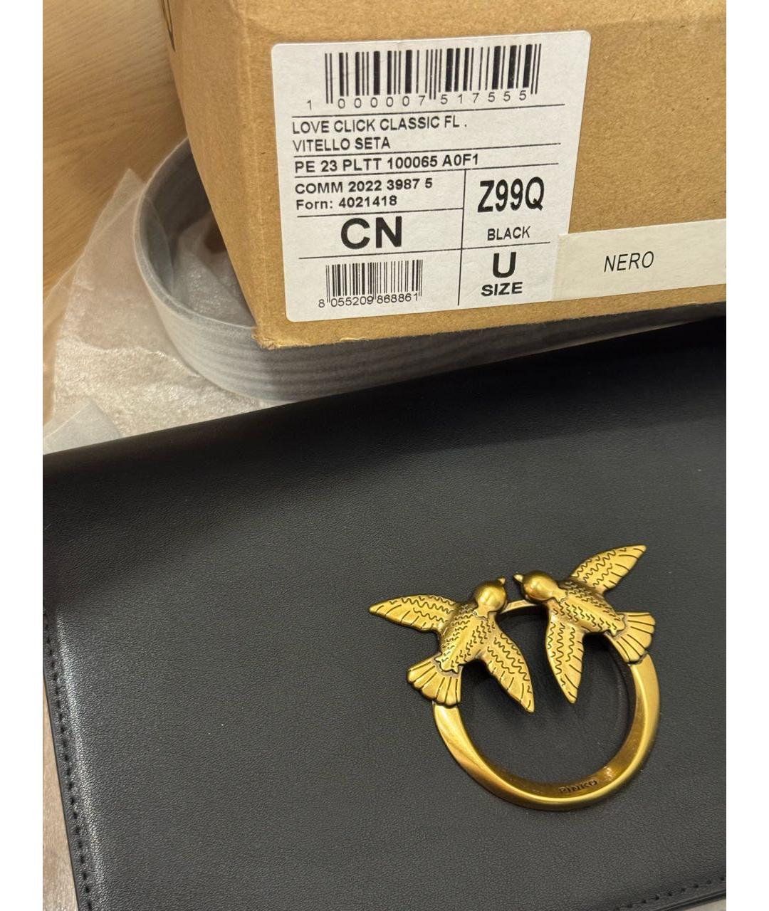 PINKO Черная кожаная сумка через плечо, фото 5