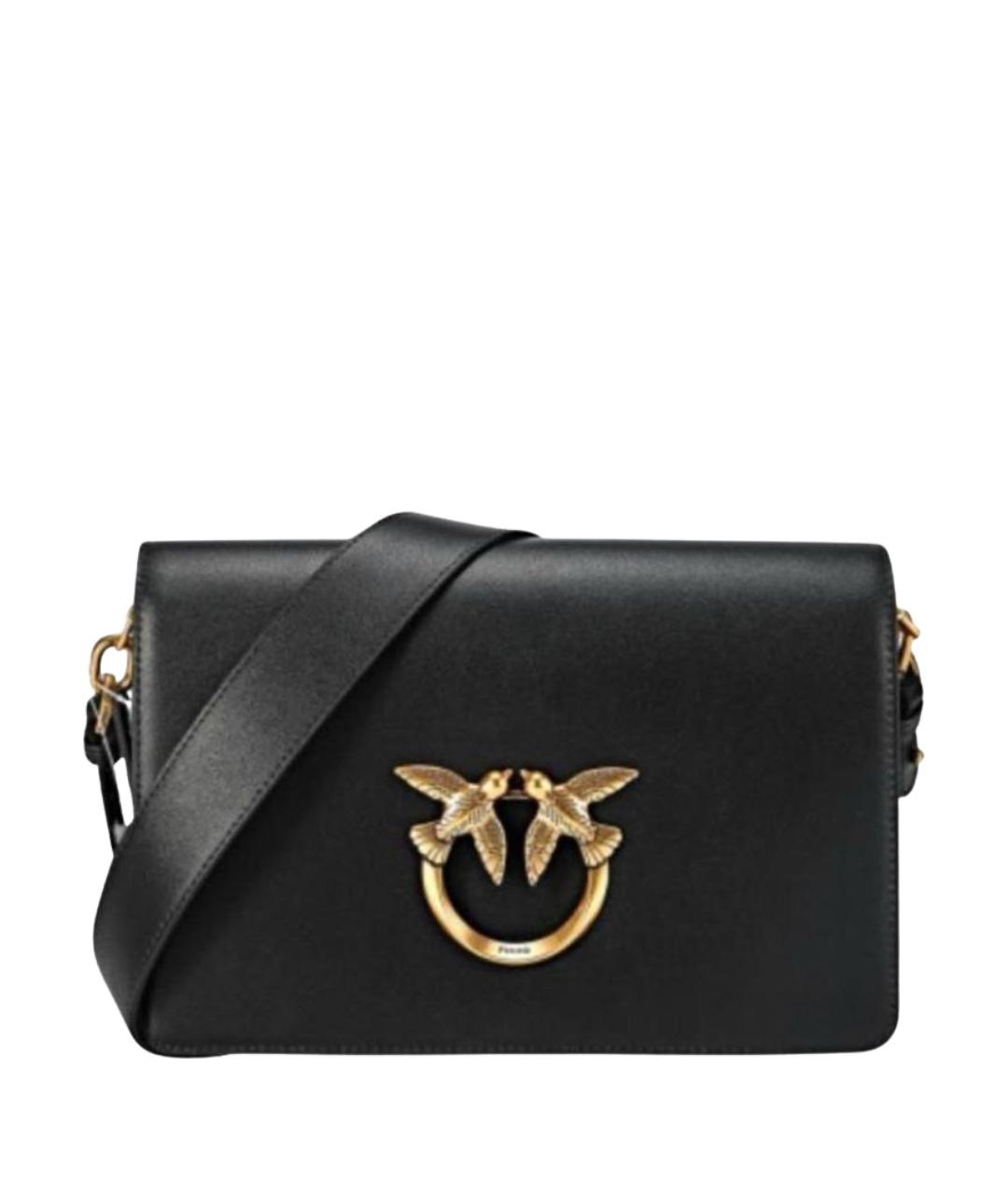 PINKO Черная кожаная сумка через плечо, фото 1