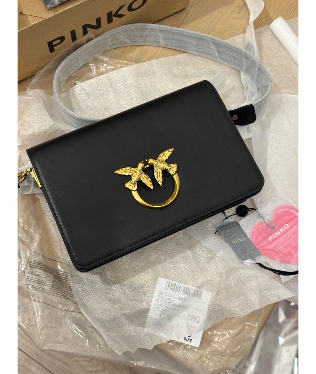 PINKO Черная кожаная сумка через плечо, фото 2