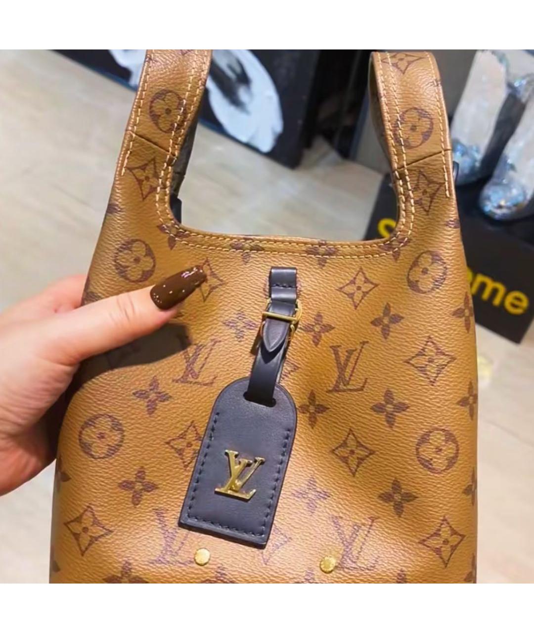 LOUIS VUITTON Коричневая сумка с короткими ручками, фото 4