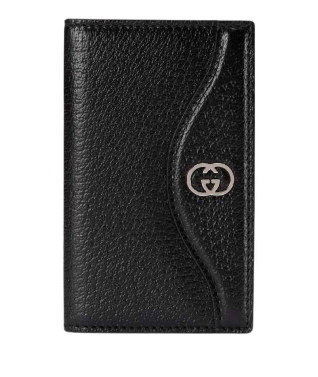 GUCCI Черный кожаный кардхолдер, фото 1