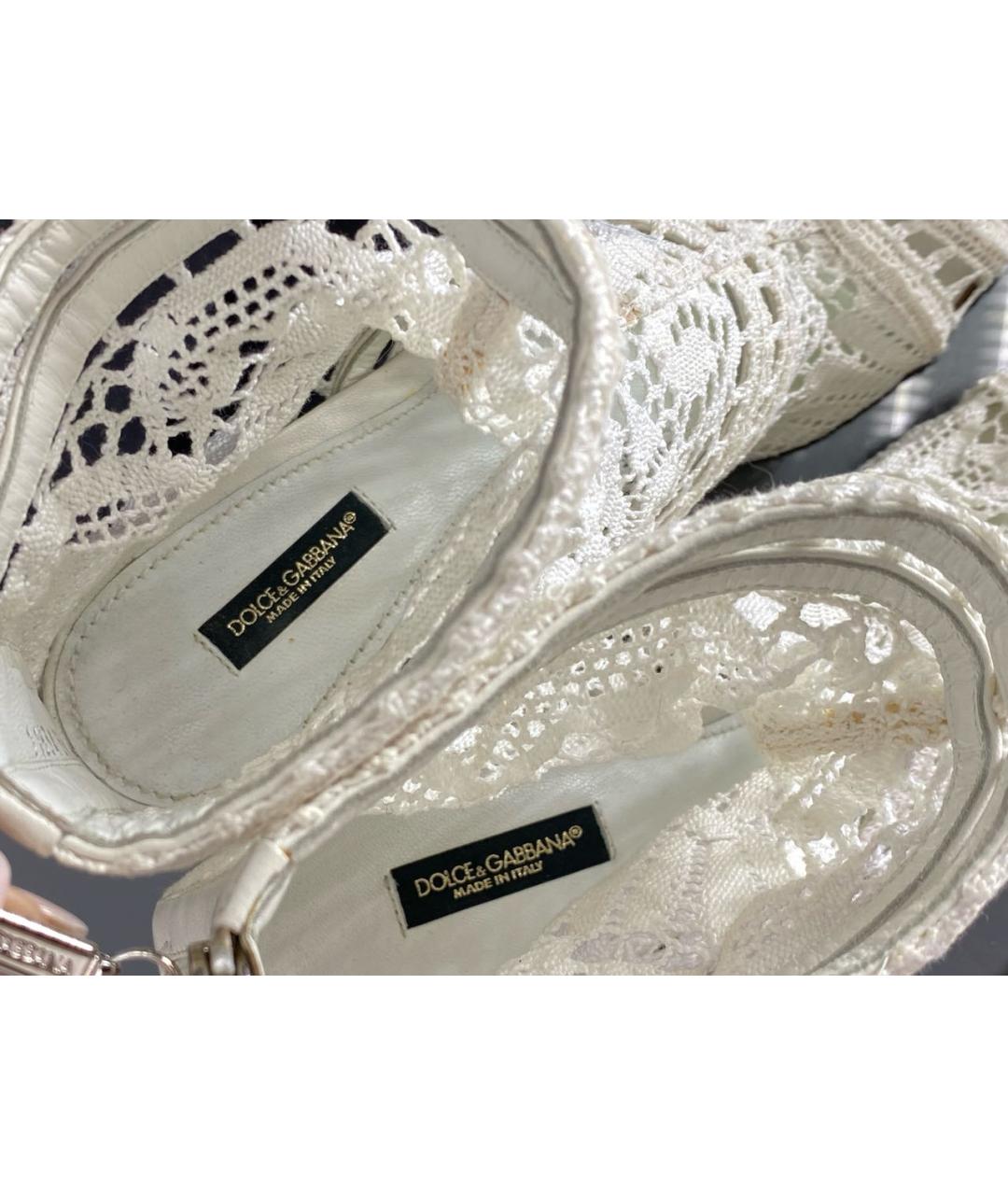 DOLCE&GABBANA Белые текстильные туфли, фото 7