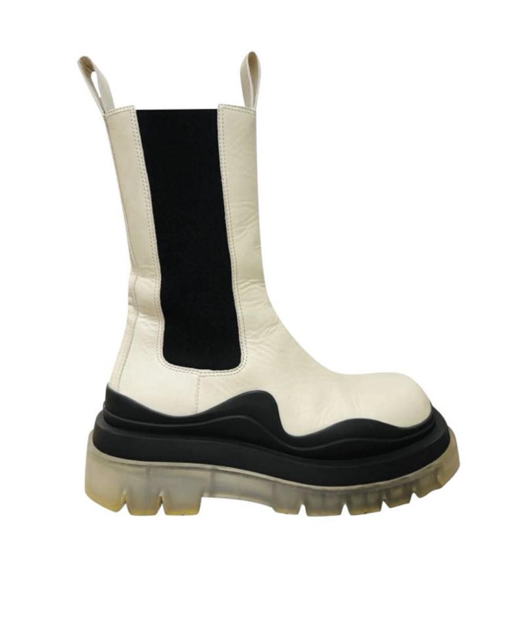 BOTTEGA VENETA Бежевые кожаные ботинки, фото 1